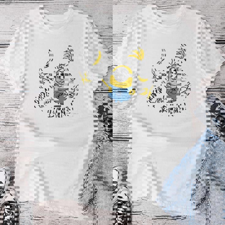 ミニオン Powered By Bananas レディースTシャツ 面白い贈り物