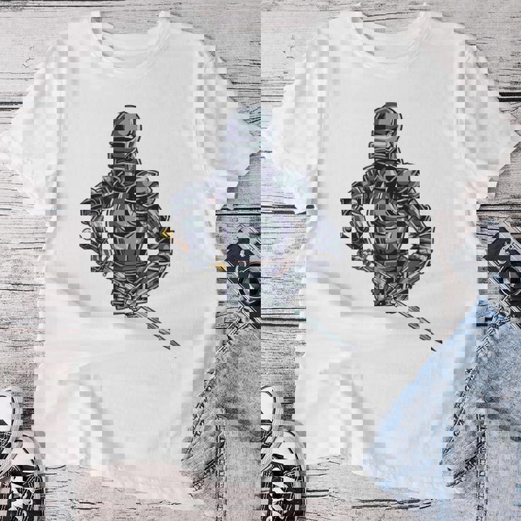 中世の兵士 騎士 戦士 ギフト 男性 女性 子供 男の子 レディースTシャツ 面白い贈り物