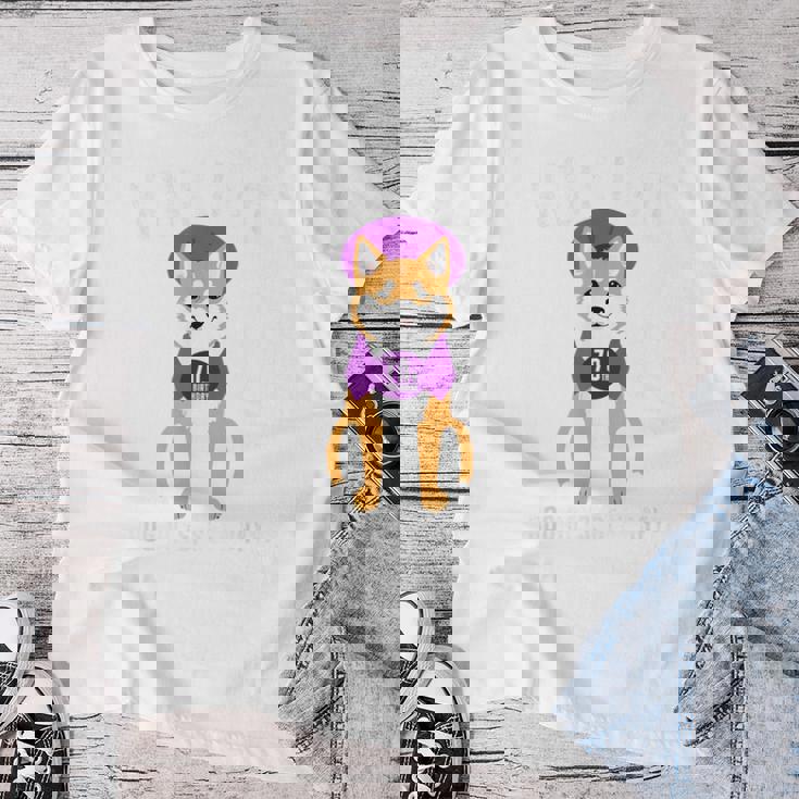 古希祝い 犬 柴犬 ちゃんちゃんこ 男性 女性 犬好き 70歳 Dog Days Best Days レディースTシャツ 面白い贈り物