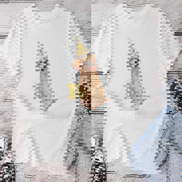 古希祝い 犬好き 男性 女性 父 母 古希 お祝い 70歳 かわいい 犬 ゴールデンレトリバー おもしろ レディースTシャツ 面白い贈り物