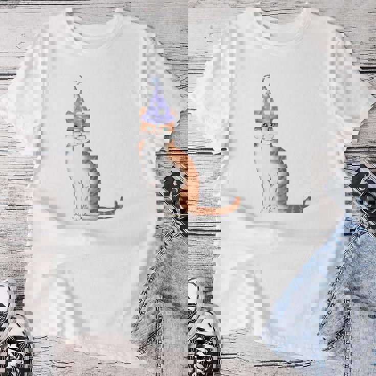 古希祝い 猫好き 男性 女性 古希 お祝い 70歳 かわいい ねこ おしゃれ 猫 紫色 レディースTシャツ 面白い贈り物