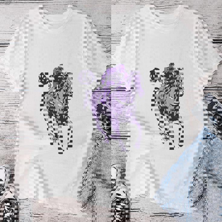 古希祝い 競馬好き うま 馬好き 父 母 男性 女性 70歳お祝い Life's Race Always Chase レディースTシャツ 面白い贈り物