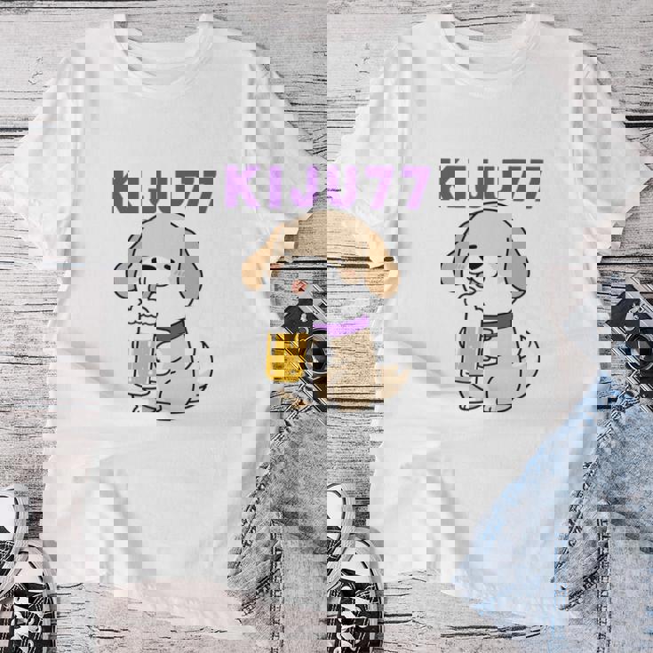 喜寿祝い ビール好き 酒好き 犬好き 父 母 男性 女性 77歳お祝い かわいい おもしろ 長袖tシャツ レディースTシャツ 面白い贈り物