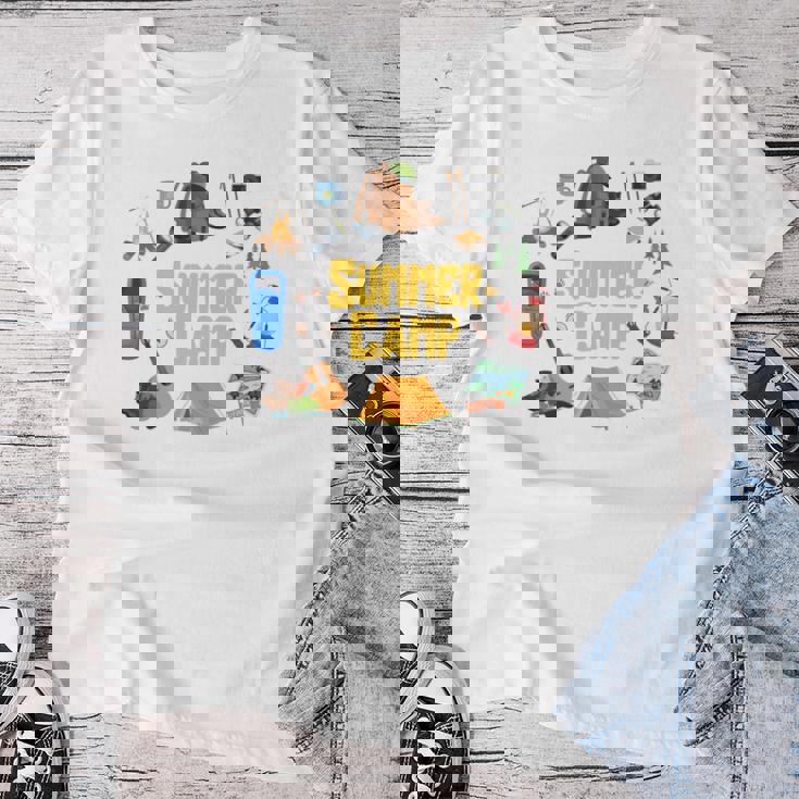 夏のキャンプ旅行 キャンパー キッズ 女の子 男の子 お揃い 長袖tシャツ レディースTシャツ 面白い贈り物