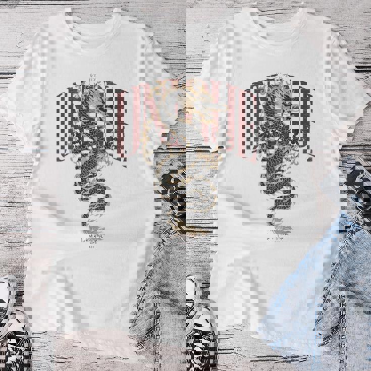 龍 美的 ヒップホップ Y2k Hip Hop 服 レトロ ヴィンテージ ストリートウェア ファッション 女性 男性 竜 レディースTシャツ 面白い贈り物