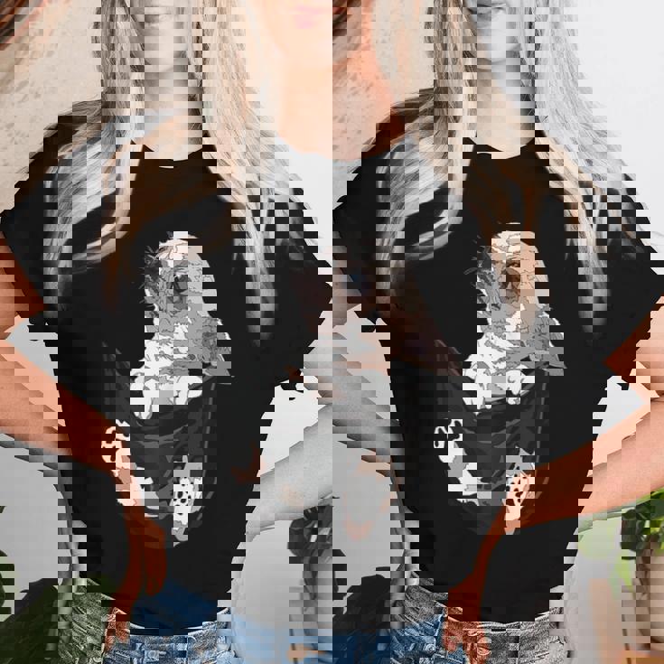 I Am Looking At You 面白い チワワ ポケット犬 お母さん 恋人 レディースTシャツ 彼女への贈り物