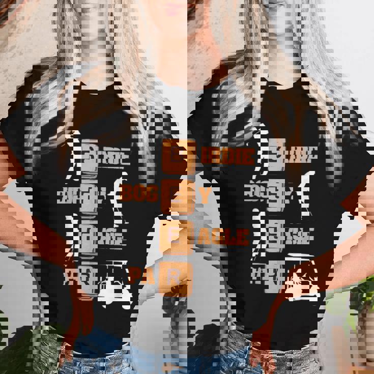 Birdie Bogey Eagle Par Beer ゴルフボール 面白いゴルファー レディースTシャツ 彼女への贈り物