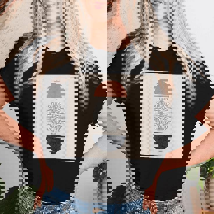 Boho 抽象形アート ミッドセンチュリー モダンアート レディースTシャツ 彼女への贈り物