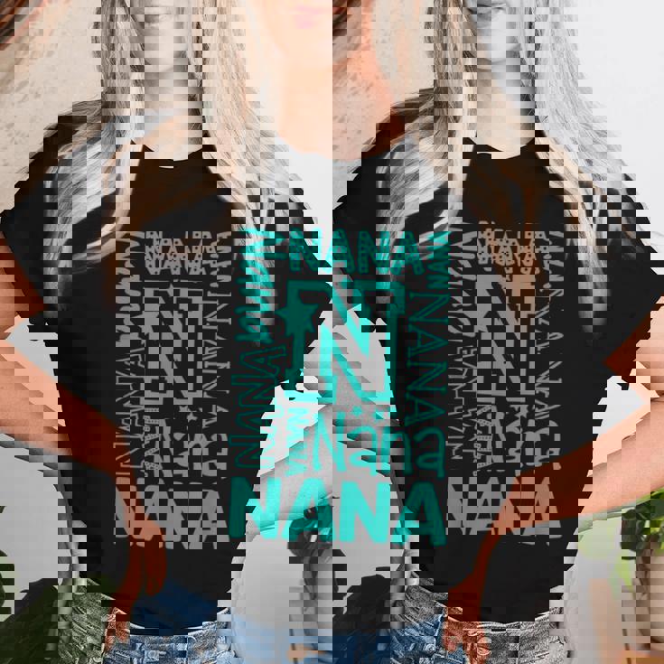 Cheery Nana Grandma レタープリント レディースTシャツ 彼女への贈り物