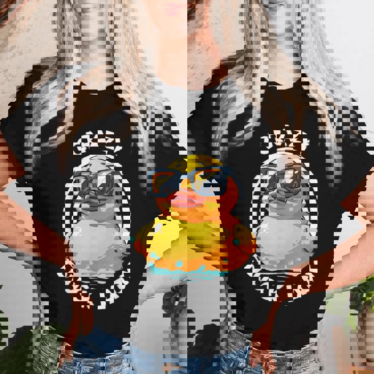 Crazy Duck Lady キュート アヒル ママ アヒルの所有者 面白い I Love Ducks レディースTシャツ 彼女への贈り物