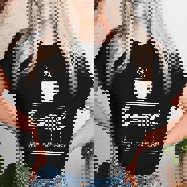 EMc2 Means Energy Milk X Coffee2 レディースTシャツ 彼女への贈り物