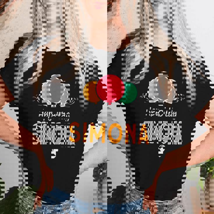 Feliz Cumpleaños Diciendoimona Cuello Camiseta de mujer Regalos para ella