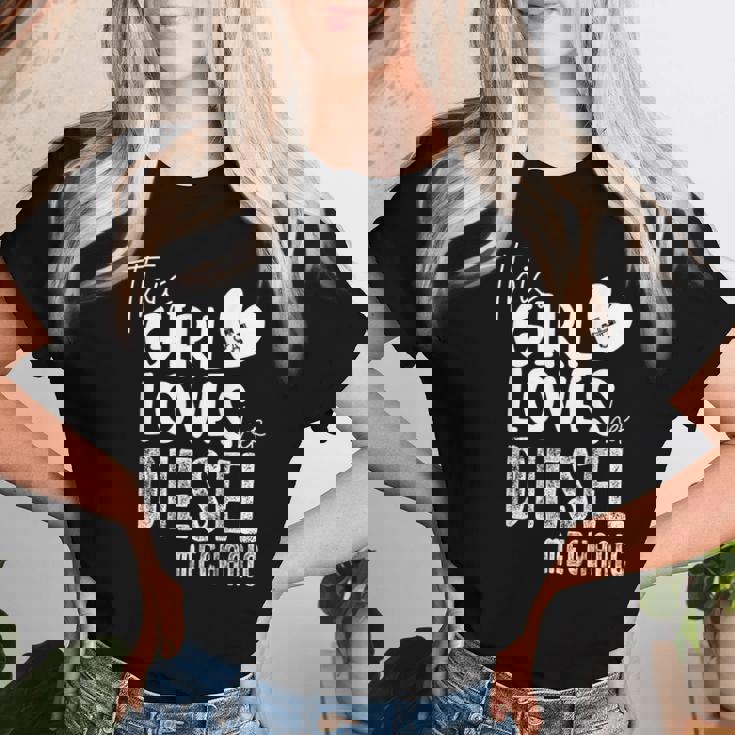 Girl Loves Diesel メカニックシャツ 面白いバレンタインデーギフト レディースTシャツ 彼女への贈り物