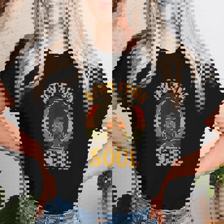 Groovyoul リバイバル レトロ ヴィンテージ 70年代 ファンク アフロ ソウル レディースTシャツ 彼女への贈り物