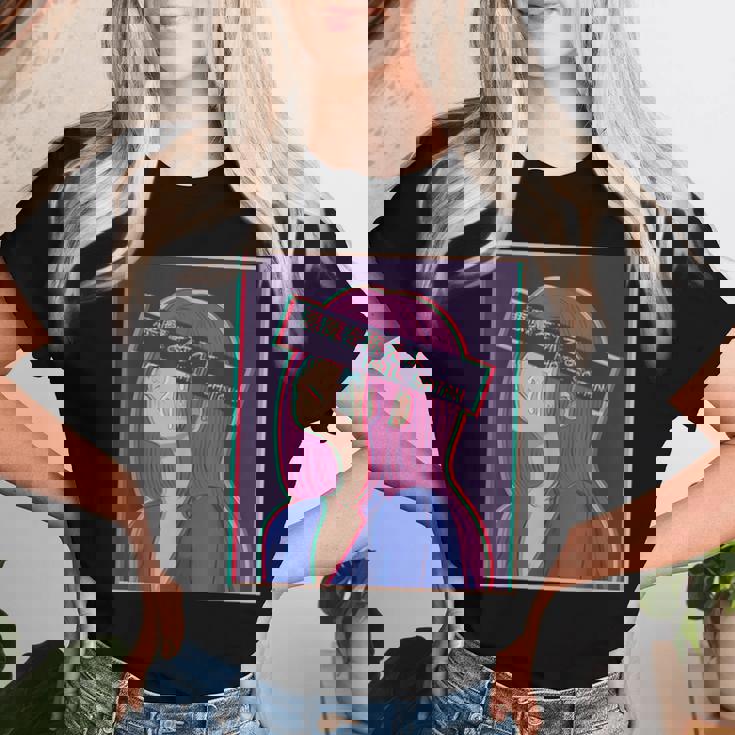 Hailatanad Anime Girl Japaneseaporwave Aesthetic レディースTシャツ 彼女への贈り物