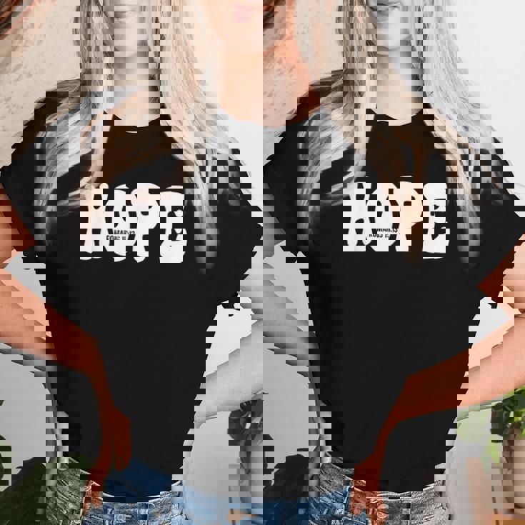 Hope Romans 15 13 レトロ グルービー 面白い クリスチャン 信仰 聖書 J レディースTシャツ 彼女への贈り物