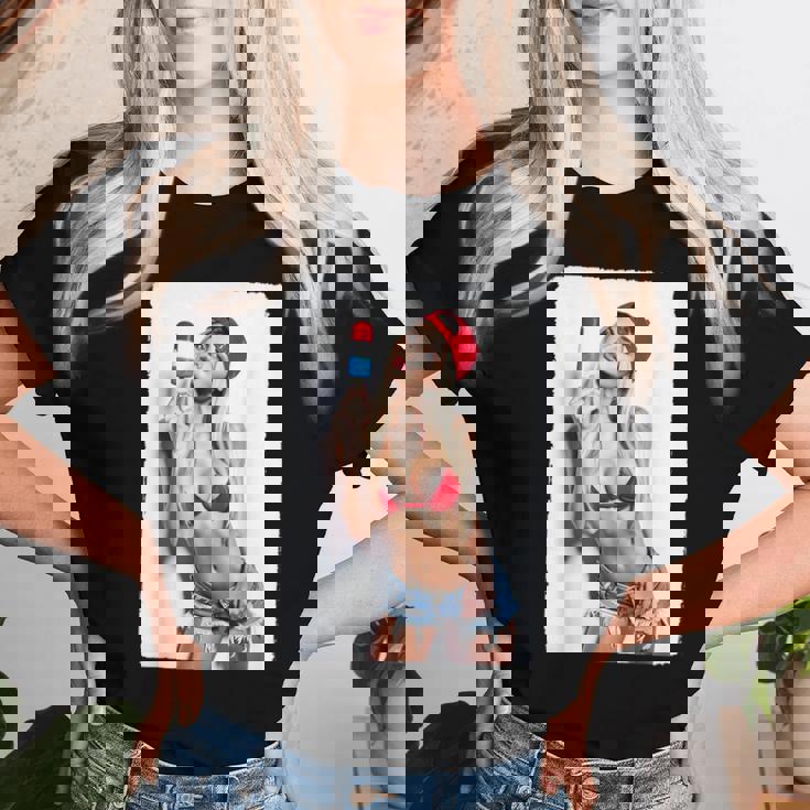 Hot Girl On 男性用 セクシー アイス ポップ ピンナップ 3 グランジ レディースTシャツ 彼女への贈り物