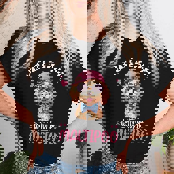 Just Mom Who Loves Her Maltipooママ レディースTシャツ 彼女への贈り物