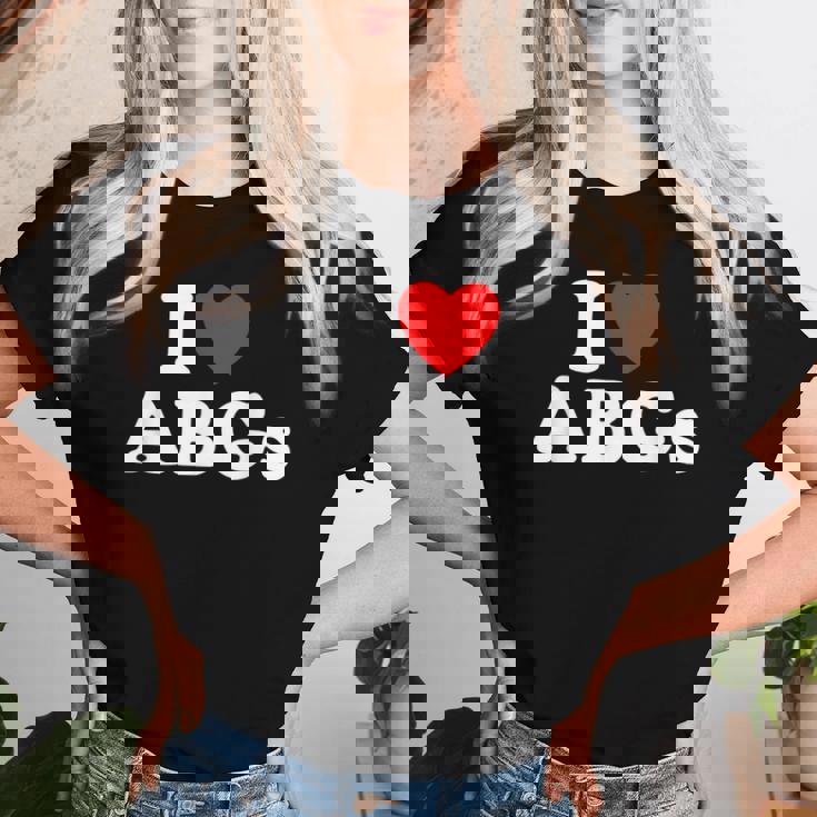 I Love Abgs I Heart Abg おもしろい アジアの赤ちゃん 女の子 恋人 レディースTシャツ 彼女への贈り物