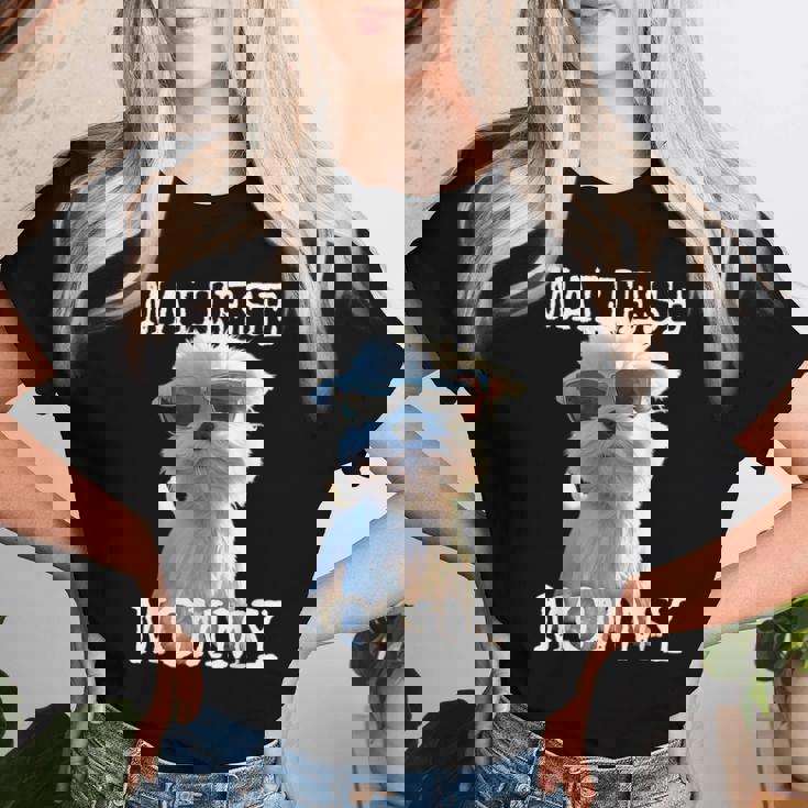 Maltese Mommyマルチーズ ママ 犬 お母さん 母の日 お母さん スウィート・マルチーズ レディースTシャツ 彼女への贈り物