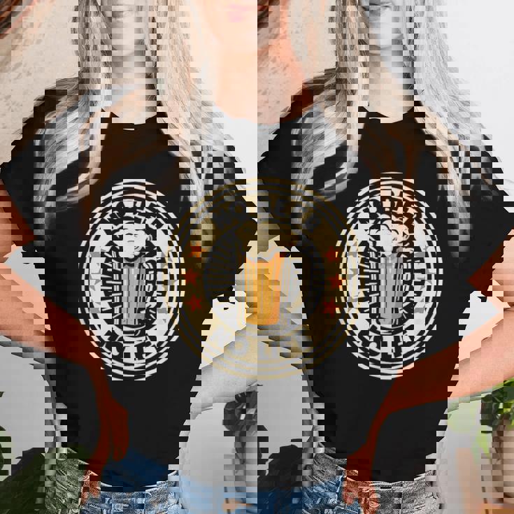 No Beer No Life ヴィンテージドリンク ビール愛好家 ビールファン向け レディースTシャツ 彼女への贈り物