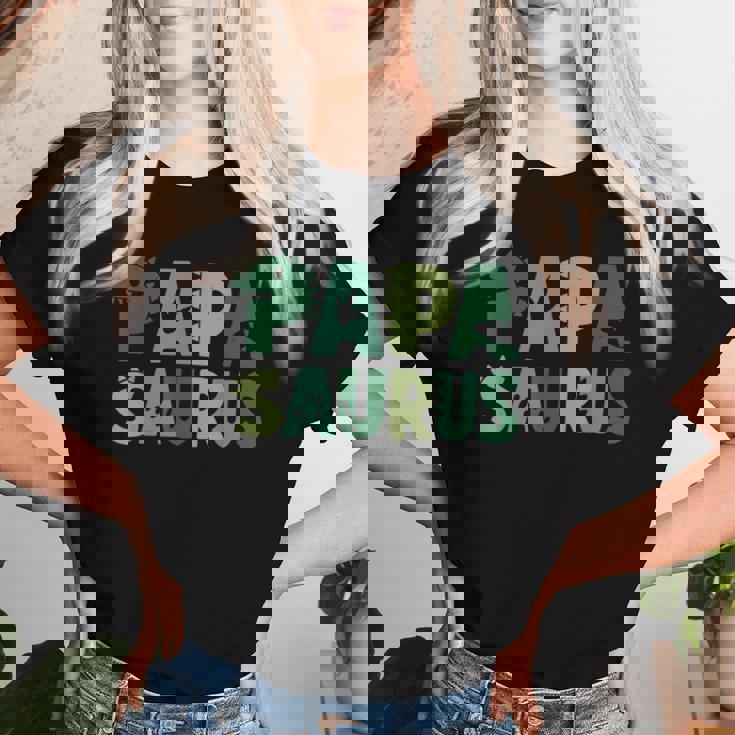 Papaaurus お揃い 家族 誕生日 恐竜 男性 女性 キッズ レディースTシャツ 彼女への贈り物