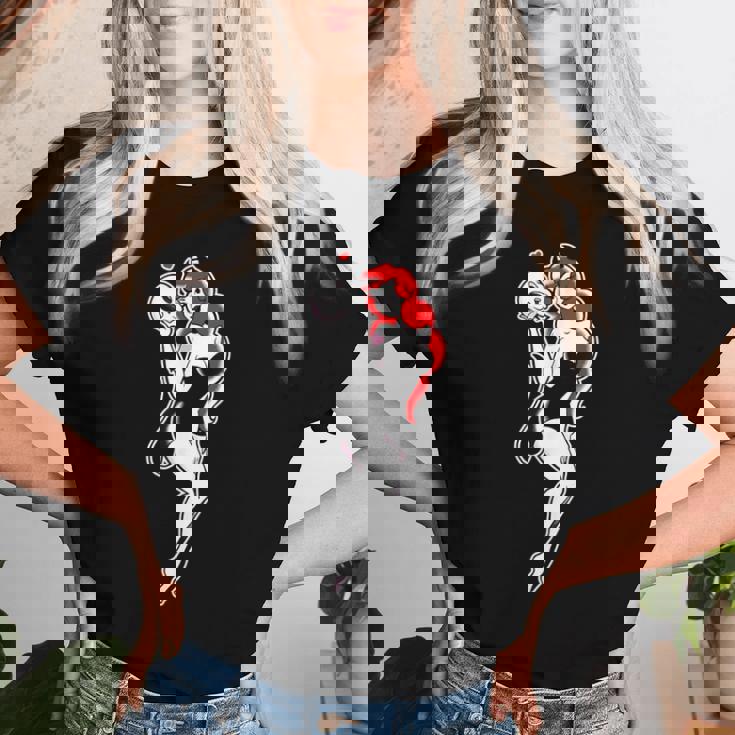 Pretty Girl Devil ピンナップガール トラディショナルフラッシュ レディースTシャツ 彼女への贈り物