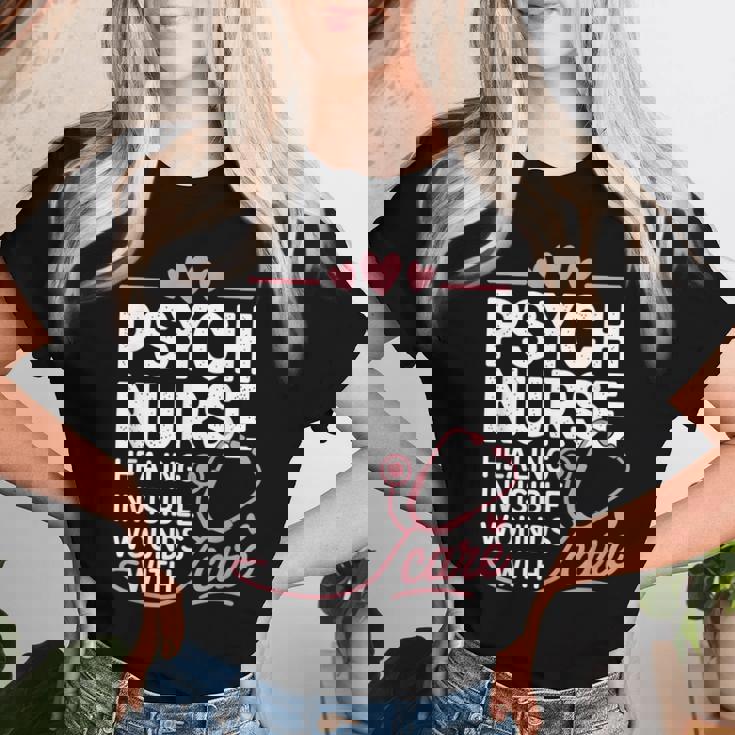 Psych Nurse Mental Health Psychiatric Nursing Appreciation レディースTシャツ 彼女への贈り物