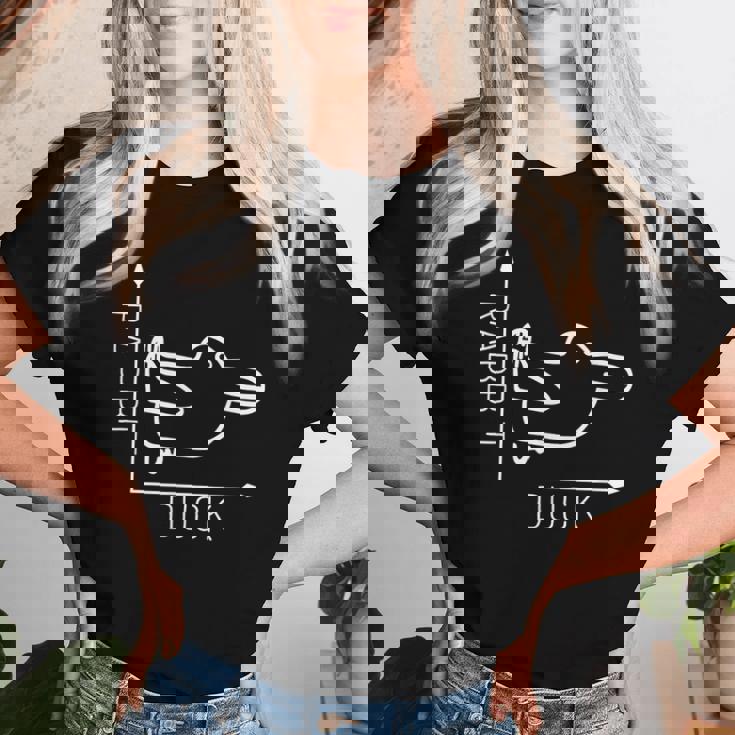 Rabbit Duck ウィトゲンシュタイン ラビットダック 哲学者 レディースTシャツ 彼女への贈り物