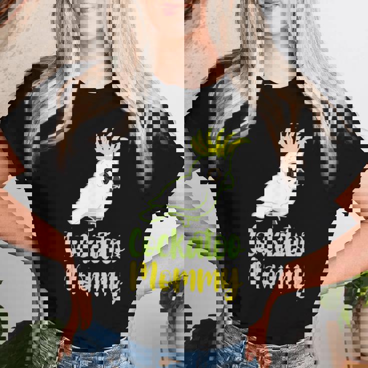 Retro Cockatoo Mother Mom Cockatoo Mommy Cockatiel レディースTシャツ 彼女への贈り物