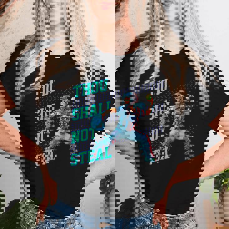 Thouhall Notteal Girls ソフトボールキャッチャー選手名言 レディースTシャツ 彼女への贈り物