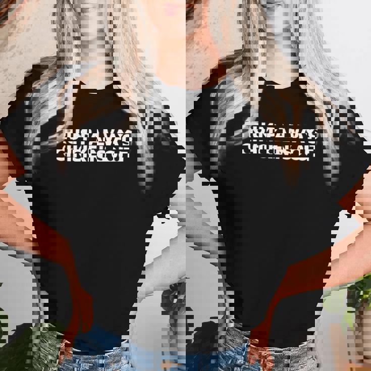 Trump Always Chickens Out Taco レディースTシャツ 彼女への贈り物