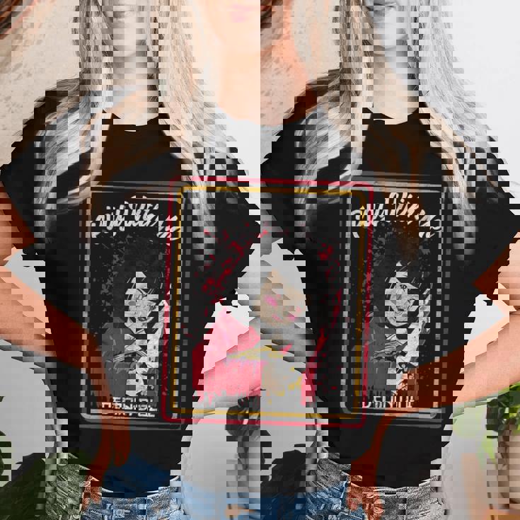 Vintage Horror Play With Me Haunted Ichimatsu Doll レディースTシャツ 彼女への贈り物