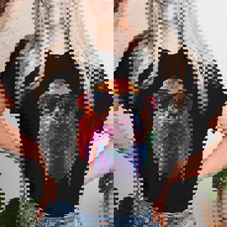 Walrus Dad Mom クールサングラス セイウチ レディースTシャツ 彼女への贈り物