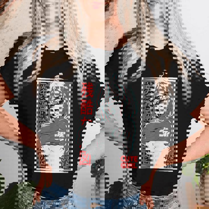 あがかお フェイス Lewd アニメ 女の子 和服 オタク用 レディースTシャツ 彼女への贈り物