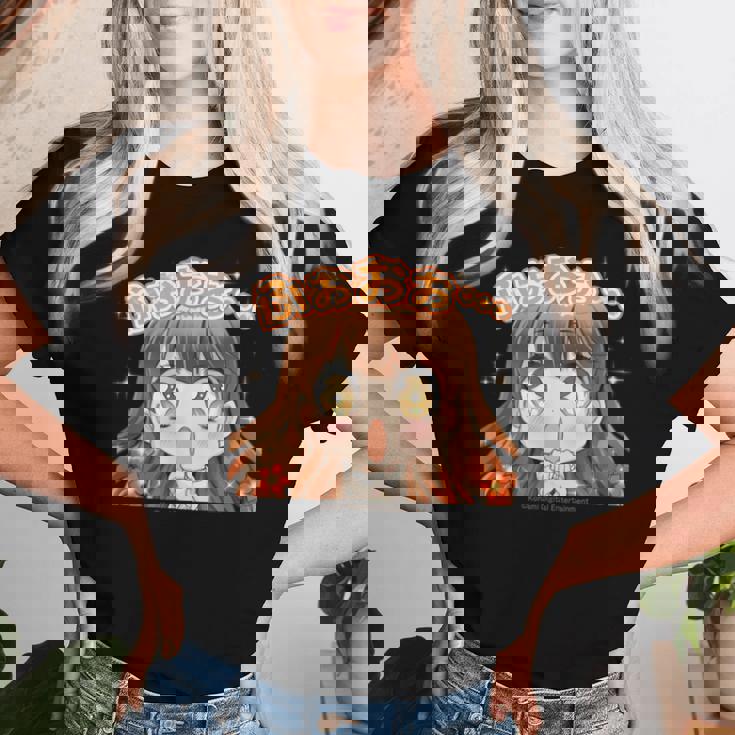 ひなビタスタンプ まり花03「ふおおお…」 レディースTシャツ 彼女への贈り物