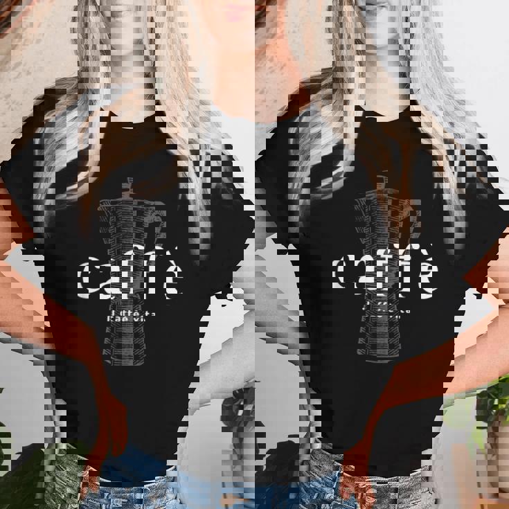 イタリアンカフェ Il Caffè Èita Coffee Is Life バリスタラテ 2 レディースTシャツ 彼女への贈り物