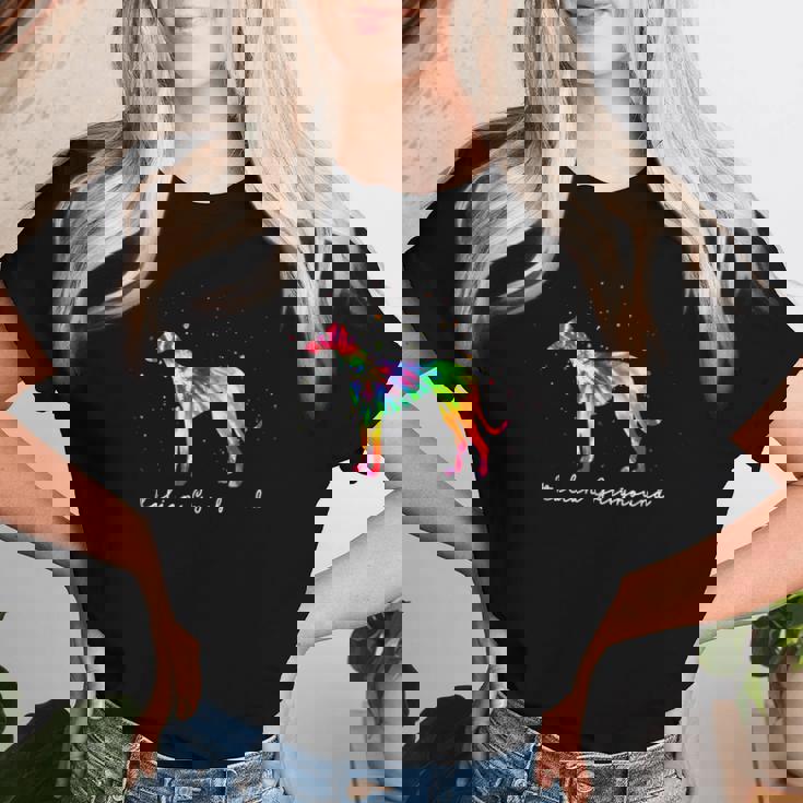 カラフル イタリアン グレイハウンド 犬 お母さん ギフト イタリアン グレイハウンド レディースTシャツ 彼女への贈り物