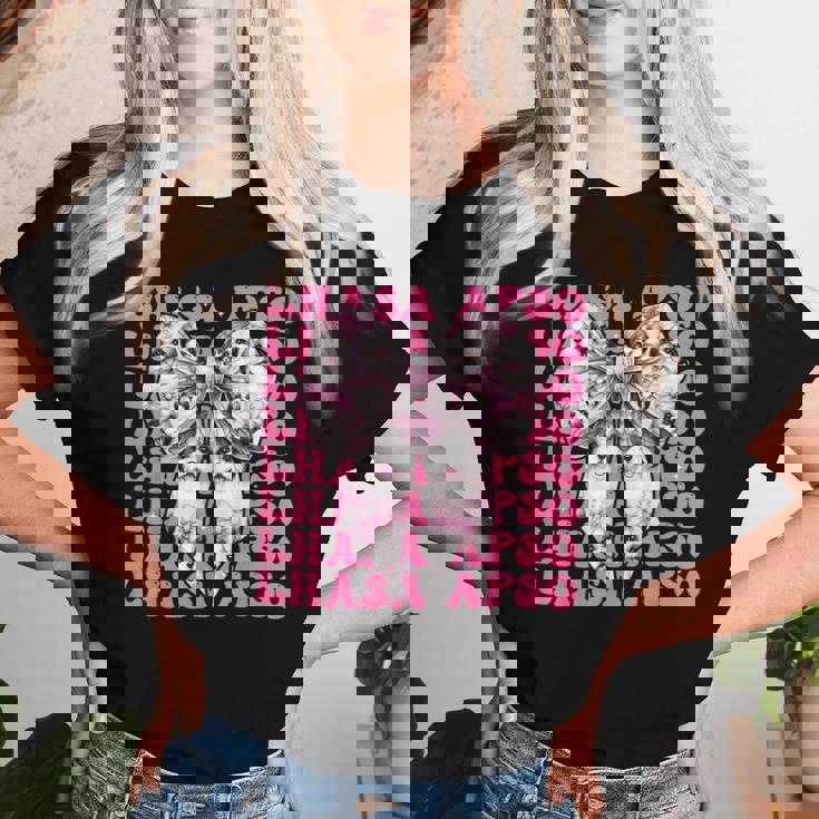 コケットボウ ラサ・アプソ 犬 女の子 ママ 母の日 ピンク レディースTシャツ 彼女への贈り物