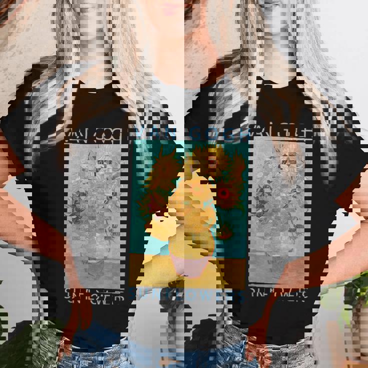 ゴッホ 面白いtシャツ ひまわり 名作 アート 花 印象派 絵画 メンズ レディース 服 美術 油彩画 レディースTシャツ 彼女への贈り物