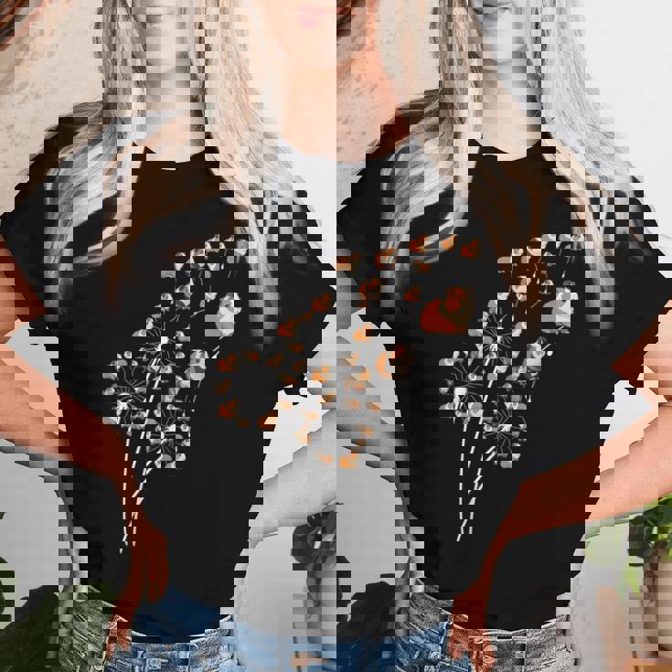 タンポポのモルモットの花、花のモルモットの木 レディースTシャツ 彼女への贈り物