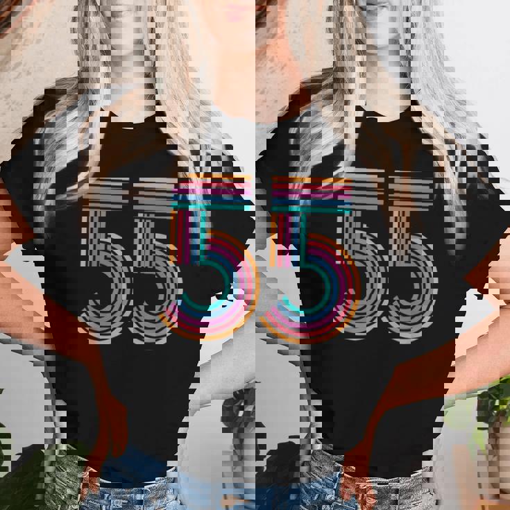 ナンバー55 五十五周年 男性 女性 55歳 誕生日 レディースTシャツ 彼女への贈り物