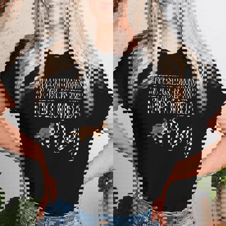 ボーダーコリー ギフト 犬 レッド オレンジ ブラウン 女の子 親友 レディースTシャツ 彼女への贈り物