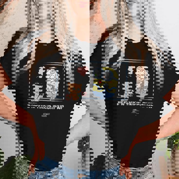 ミニオンズ ボブ&ティム Be Kind Think Kindtay Kind レディースTシャツ 彼女への贈り物