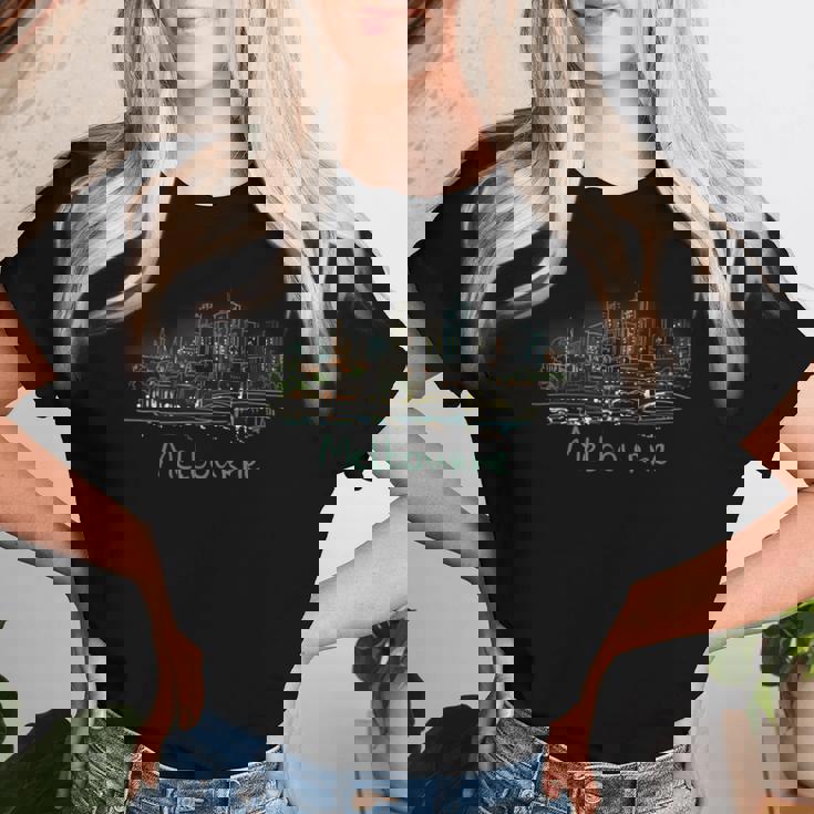 メルボルンシティオーストラリアお土産ギフト 男性 女性 レディースTシャツ 彼女への贈り物