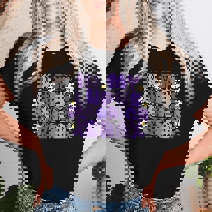 ループス・アウェアネス Lupus Warrior Era Wear Purple Ribbon Groovy レディースTシャツ 彼女への贈り物