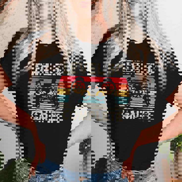 レトロ ゲーム レベル50 コンプリート 誕生日 ギフト 50歳の誕生日プレゼント女性男性ヴィンテージ レディースTシャツ 彼女への贈り物