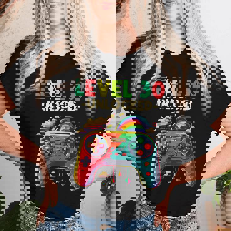 レベル 30歳 男性 女性 ゲーミング 30代 30歳 誕生日 レディースTシャツ 彼女への贈り物