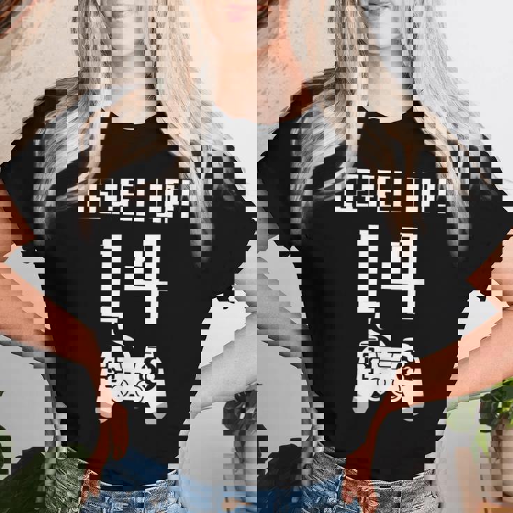 レベルアップ 14歳 誕生日プレゼント 男の子 女の子 レディースTシャツ 彼女への贈り物