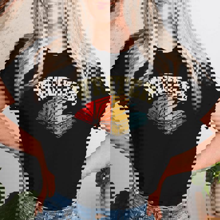 作家 アート 男性 女性 小説 執筆 小説家 作家 レディースTシャツ 彼女への贈り物